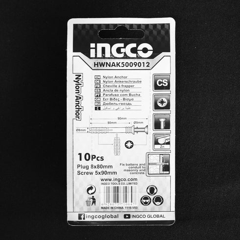 Σετ Βίδες με Βύσματα INGCO HWNAK5009012