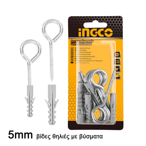 Σετ Βίδες Θηλιές με Βύσματα INGCO HWSPK5022