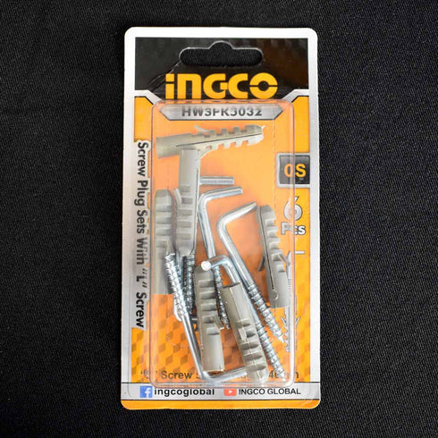 Σετ Βίδες Γάντζοι με Βύσματα INGCO HWSPK5032