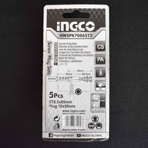 Σετ Στριφώνια με Βύσματα INGCO HWSPK7006512