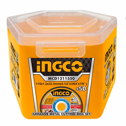Δίσκοι Κοπής Σιδήρου inox 50 τεμ/κουτί 115mm x 1.2mm INGCO MCD1211550