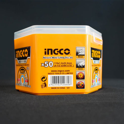 Δίσκοι Κοπής Σιδήρου inox 50 τεμ/κουτί 115mm x 1.2mm INGCO MCD1211550