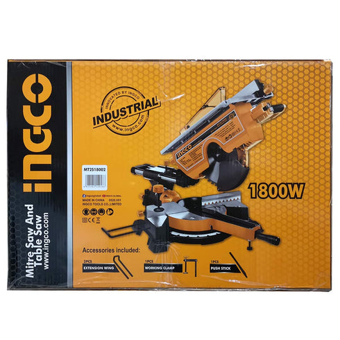 Φαλτσοπρίονο Radial 2 Εργασιών με Laser 1800W INGCO MT2S18002