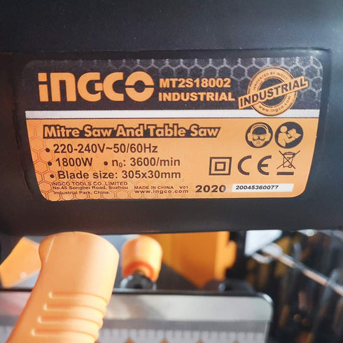 Φαλτσοπρίονο Radial 2 Εργασιών με Laser 1800W INGCO MT2S18002