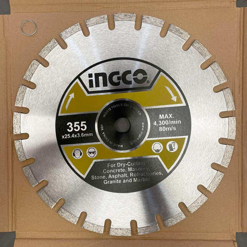 Διαμαντόδισκο Δομικών Υλικών Φ355x25.4x3.6mm INGCO PC3558.90