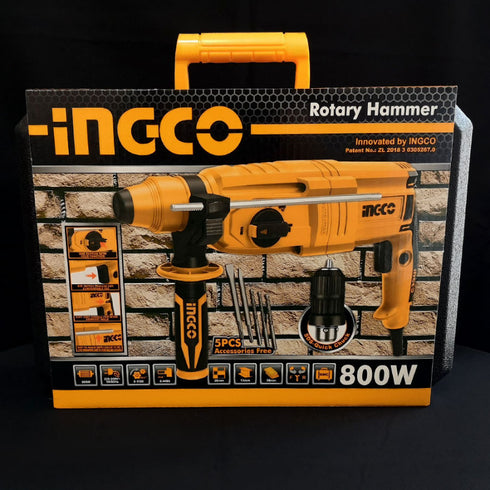 Ηλεκτρικό Πιστολέτο Περιστροφικό Κρουστικό 800W 2kg INGCO RGH9028-2