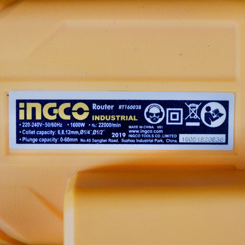 Ηλεκτρική Φρέζα Ξύλου (Ρούτερ) 1600W INGCO RT160028