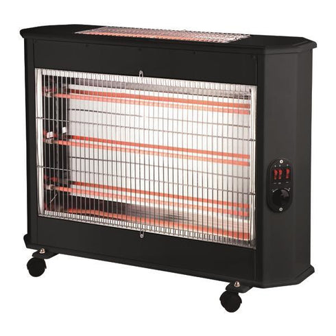 QUARTERS HEATER 2800W BLACK 2FACE WITH THERMOSTAT