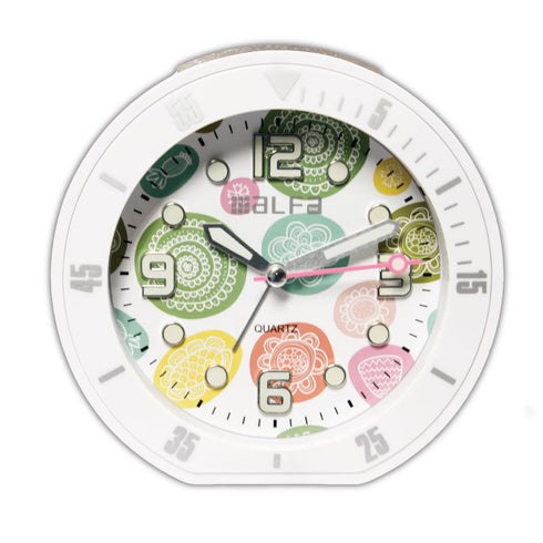 Desktop Clock ALTC-60172 Alfaone Analog Silent with lighting "Decors" White rubber