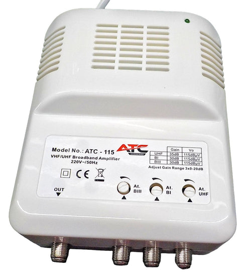 ATC Κεντρικός Ενισχυτής ATC-115 UHF/VHF 35dB/30dB