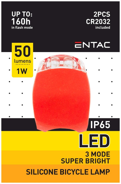 Entac Φώς Ποδηλάτου Πλαστικό Κόκκινο