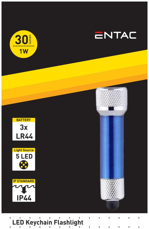 Entac Φακός 5 LED Μπρελόκ Μπλέ