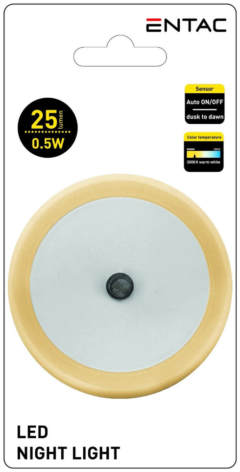 Entac Φωτάκι Νυκτός 0.5W Στρογγυλό Θερμό Πορτοκαλί