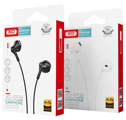 XO EP39 Half In-ear Handsfree 1.15μ Μαύρο