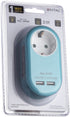 Entac Πρίζα Σούκο με 2 Θύρες USB (total 2.1A) Μπλέ