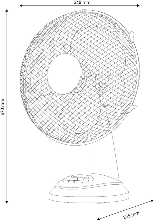 Entac Φορητός Επιτραπέζιος Ανεμιστήρας 35W
