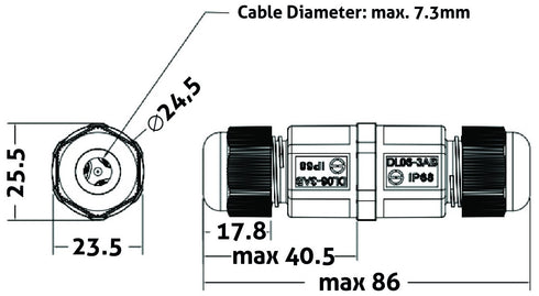 Entac Ένωση Καλωδίων 3 Φάσεων Στεγανό IP68