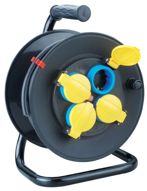 Entac Socket IP44 Cable Reel 4 Sockets 20m