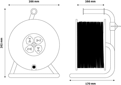 Entac Στροφείο Σούκο 4 Θέσεων Στεγανό IP44 25m