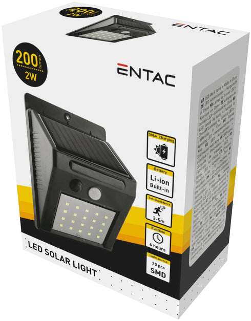 Entac Ηλιακός Πλαστικός Προβολέας 2W SMD