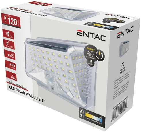 Entac Solar Plastic Lamp 1.5W SMD 3 modes PIR