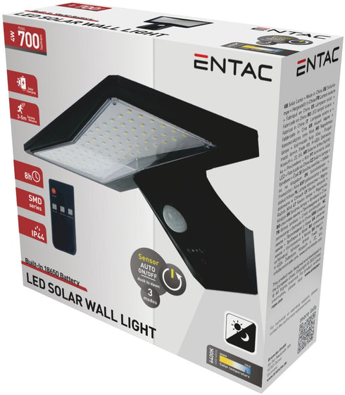 Entac Solar Plastic Wall Lamp 4W SMD with PIR