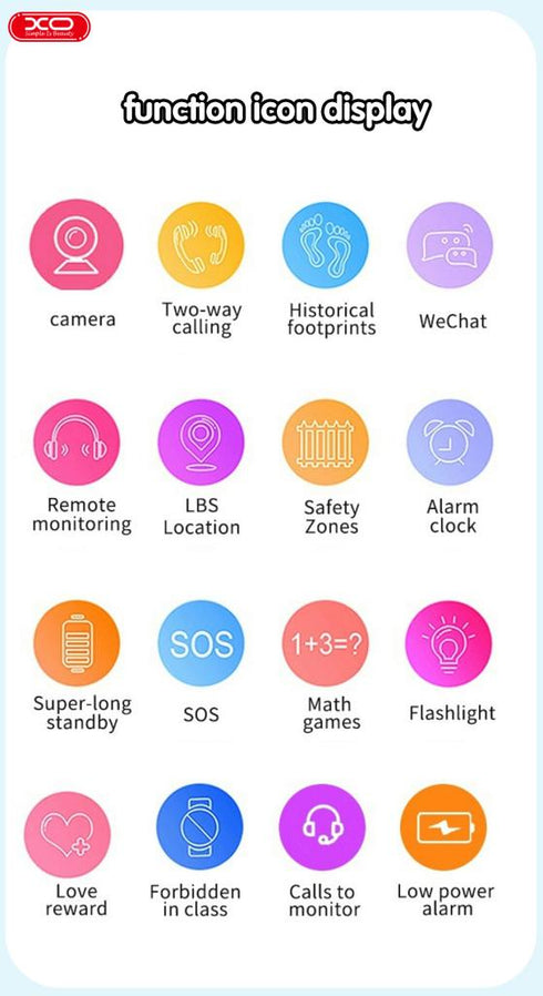 XO H100 Παιδικό Smart Watch 2G Μπλέ