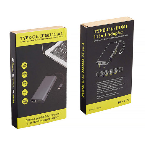 11 in 1 RJ45 USBx4 VGA HDMIPD SD TF Audio