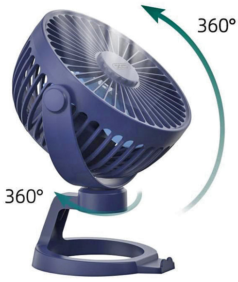 XO MF78 4-inch desktop/bracket adjustable angle fan 1200mAh Blue