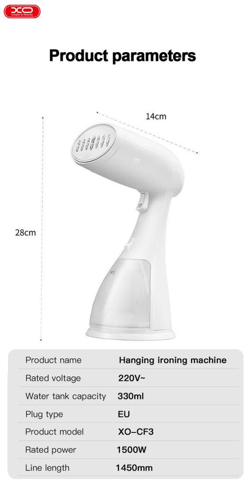 XO CF3 1500W Handheld Garment Steamer