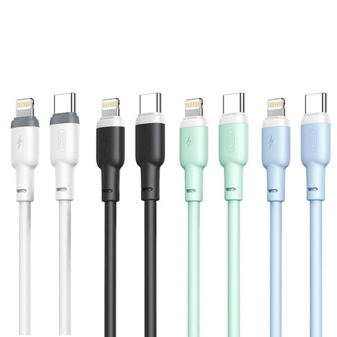 XO NB208A Liquid Silicone Data Type-c to Lightning 20W cable 1m Blue