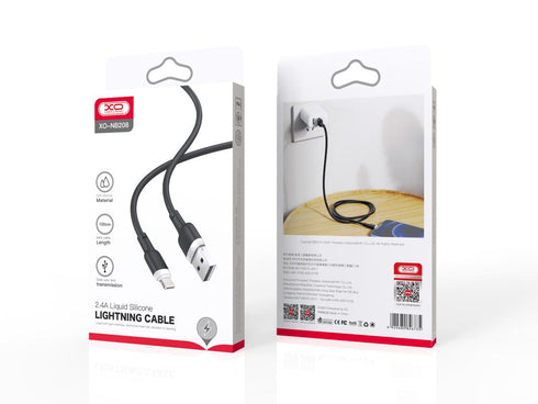 XO NB208A Liquid Silicone Data Type-c to Lightning 20W cable 1m Black