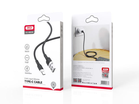 XO NB208 Liquid Silicone Data TypeC Cable 1m Black