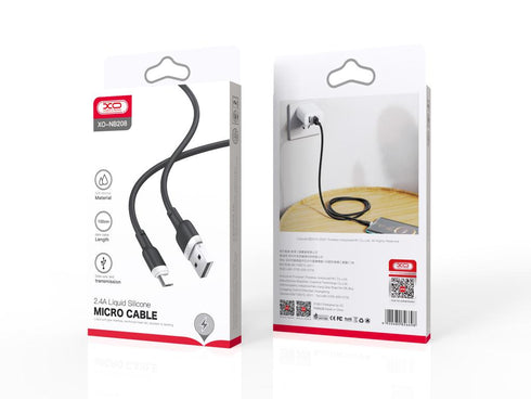 XO NB208 Liquid Silicone Data Micro Cable 1m Black