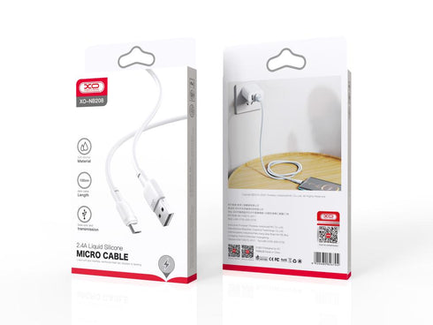XO NB208 Liquid Silicone Data Micro Cable 1m White
