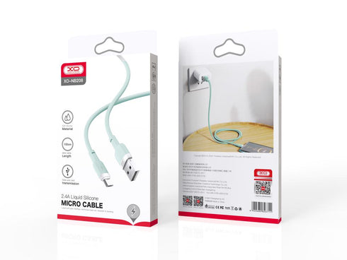 XO NB208 Liquid Silicone Data Micro Cable 1m Green