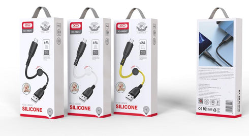 XO NB247 Suluo Series Portable Silicone 6A Micro Data Cable L=25cm with Cable Clip