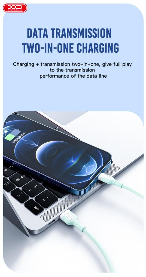 XO NB212 2.1A USB Καλώδιο for Lightning 1m Μπλέ