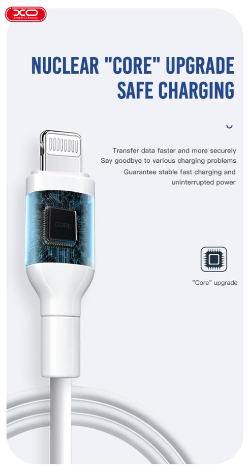 XO NB212 2.1A USB Καλώδιο for Lightning 1m Ροζ