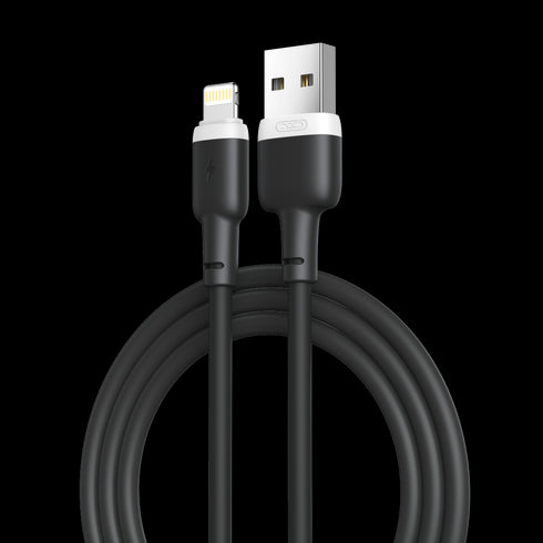 XO NB208 Liquid Silicone Data Lightning Cable 1m Black