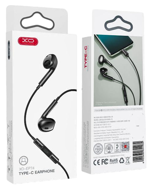 XO EP74 4th Generation TypeC Handsfree Black