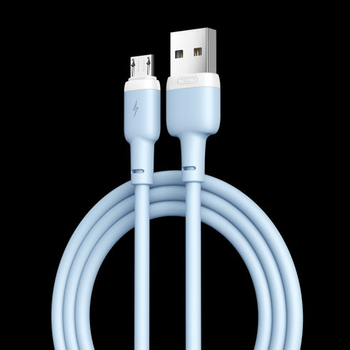 XO NB208 Liquid Silicone Data Micro Cable 1m Blue