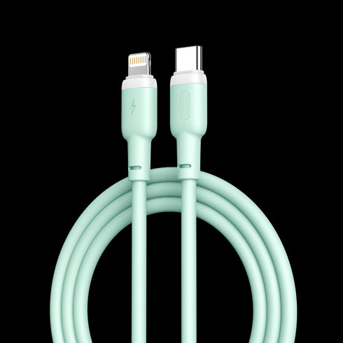 XO NB208A Liquid Silicone Data Type-c to Lightning 20W cable 1m Green