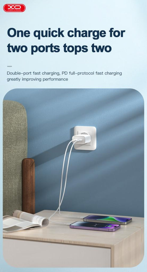 XO L105 (EU) Διπλής Θύρας Φορτιστής Type-C 35W