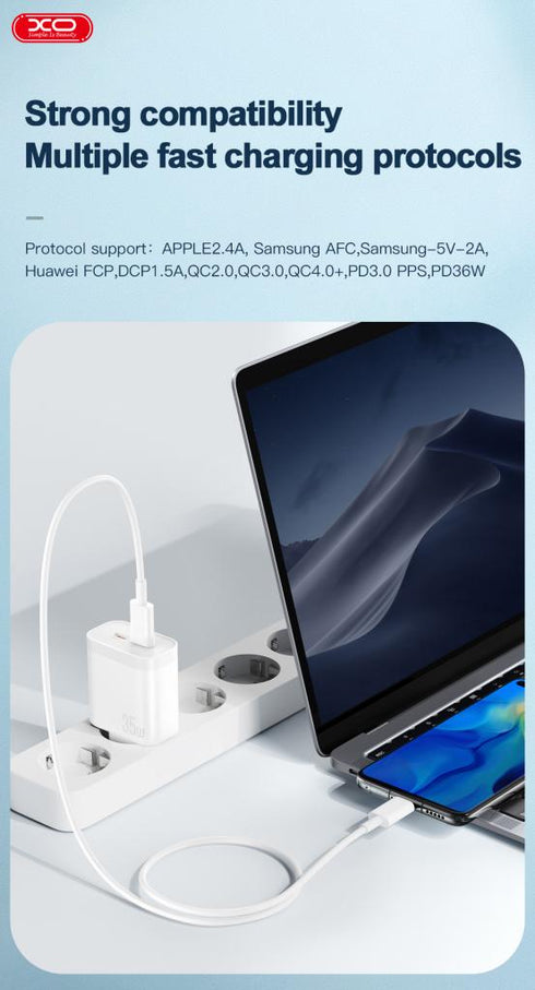 XO L105 (EU) Διπλής Θύρας Φορτιστής Type-C 35W
