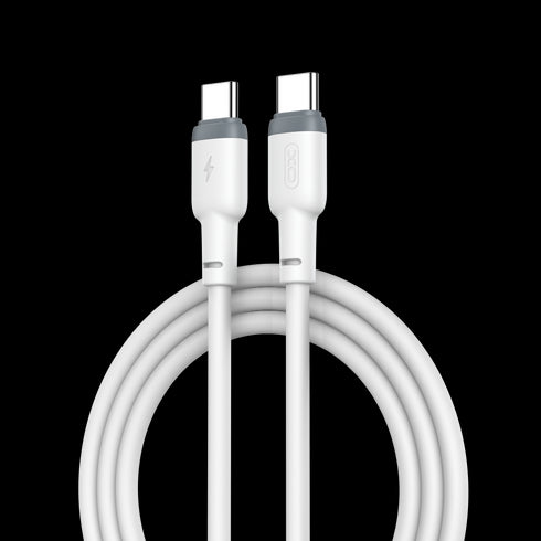 XO NB208B Liquid Silicone Data Type-C to Type-C 60W cable 1m White