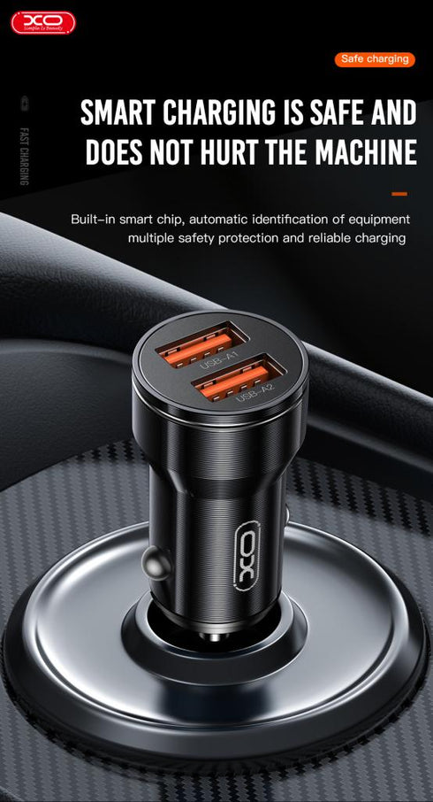 XO CC48 Smart Μεταλλικός Διπλός USB Universal Φορτιστής Αυτοκινήτου