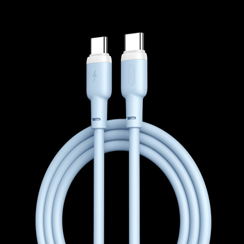 XO NB208B Liquid Silicone Data Type-c to Type-c 60W cable 1m Blue