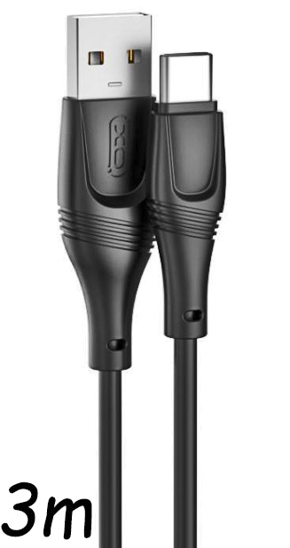 XO NB238 Zeus Series Liquid Silicone High Elastic TypeC L=3M Black