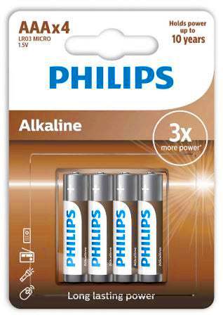 Philips Eco Αλκαλική LR03 AAA (4 τμχ)